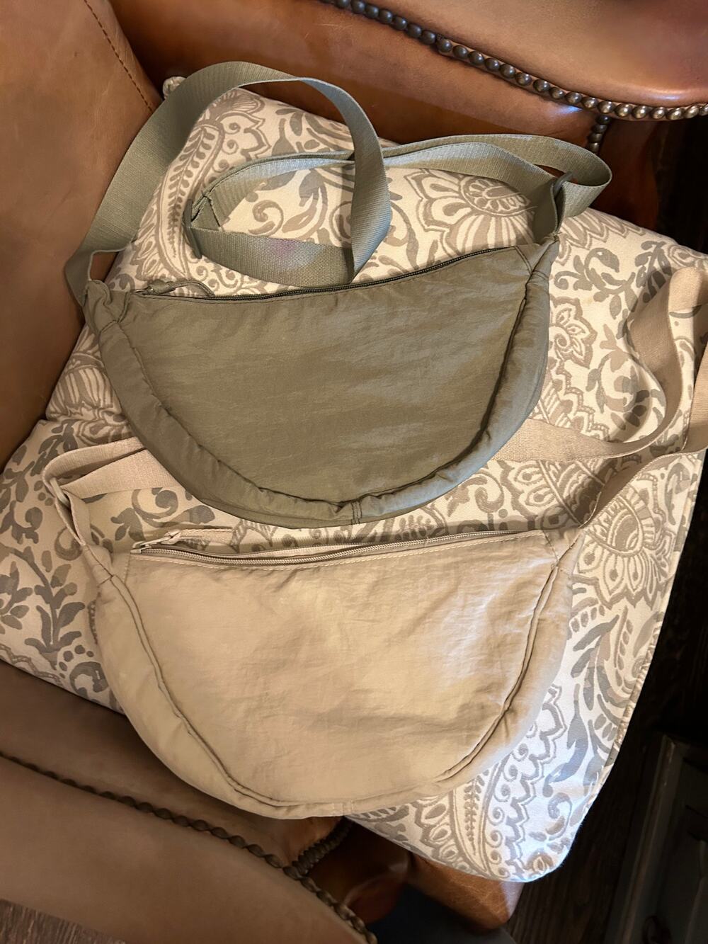 Set of Two Fanny Packs - NWOT, olive and cream